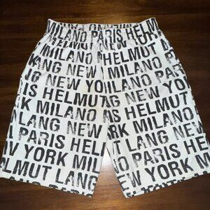 Helmut Lang Men's "ALL OVER" White Sweat Shorts Size M Made In Portugal